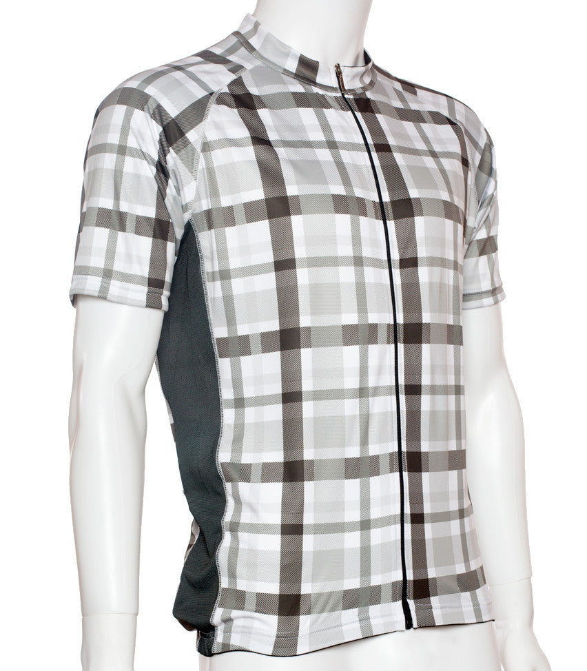 Plaid Cycling Jersey Vented Side Panel
